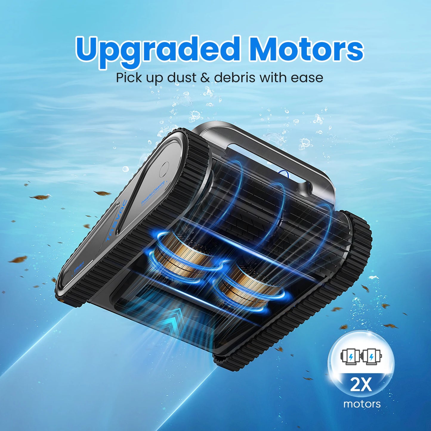 Cordless Robotic Pool Cleaner Vacuum for Inground Pools with 4 Motors Wall and Waterline Cleaning 300 Minute Battery Life