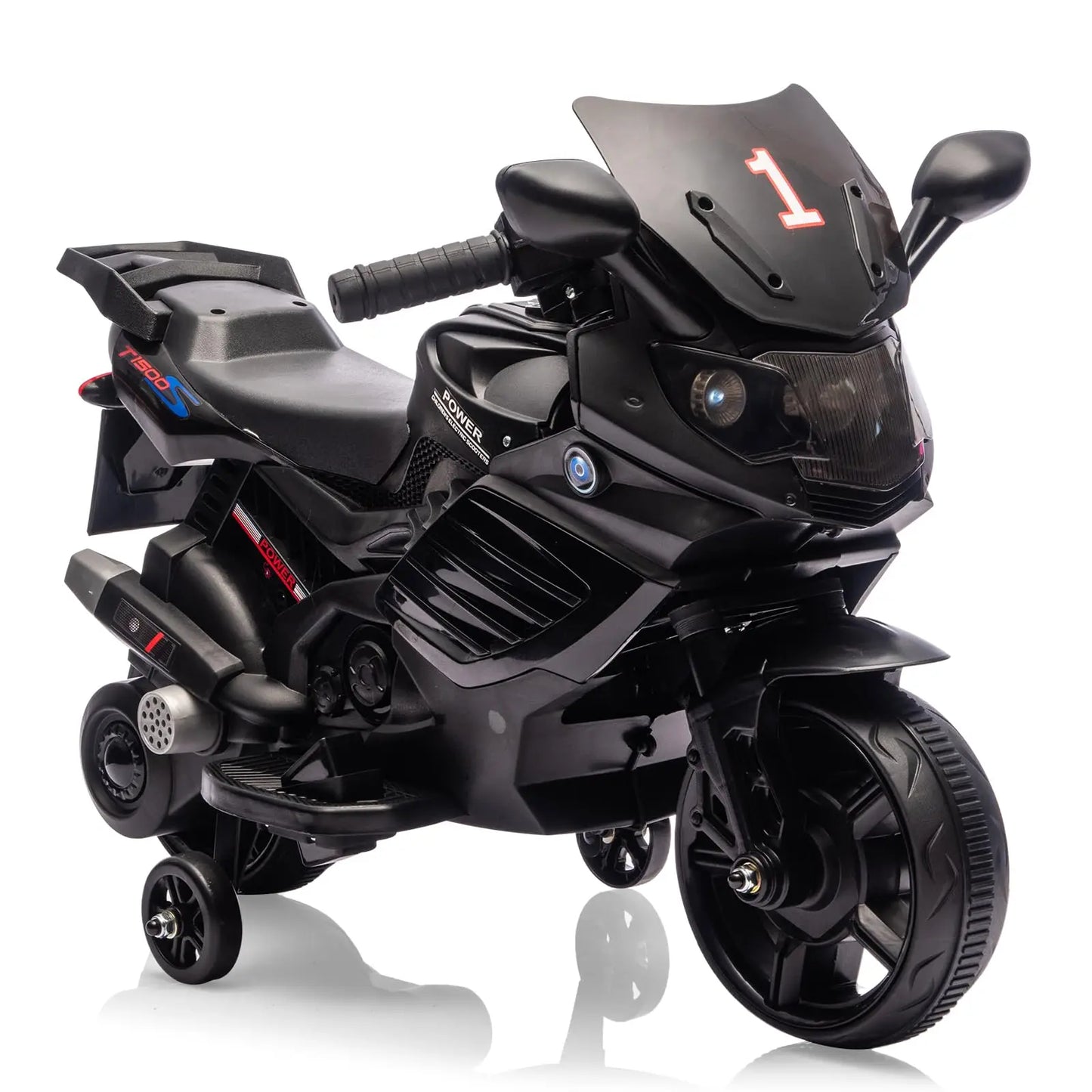 6V Kids Ride On Motorcycle Electric Toddler Motorbike With Training Wheels, EVA Tread Tires, Headlight, Horn, Music, 2 MPH Ride Toy