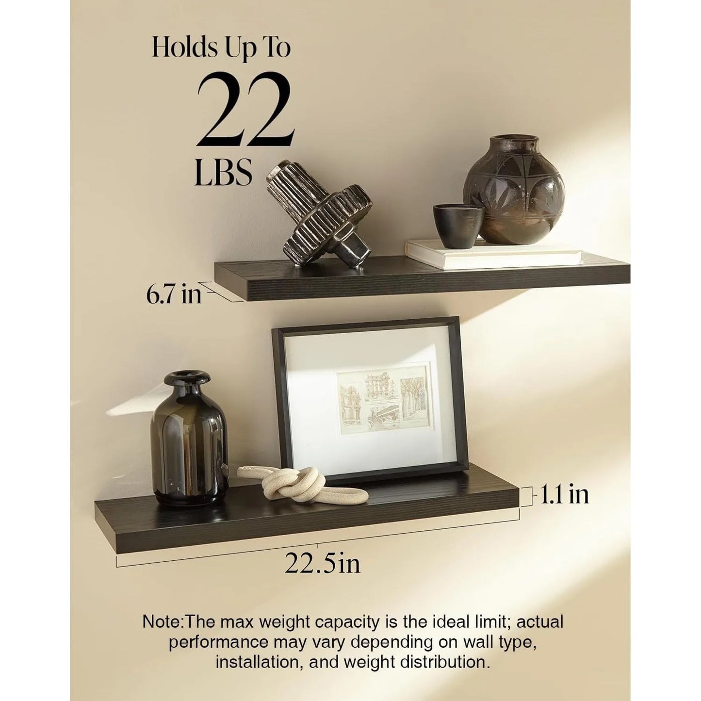 Floating Wall Shelves Set Of Two For Rustic Accents