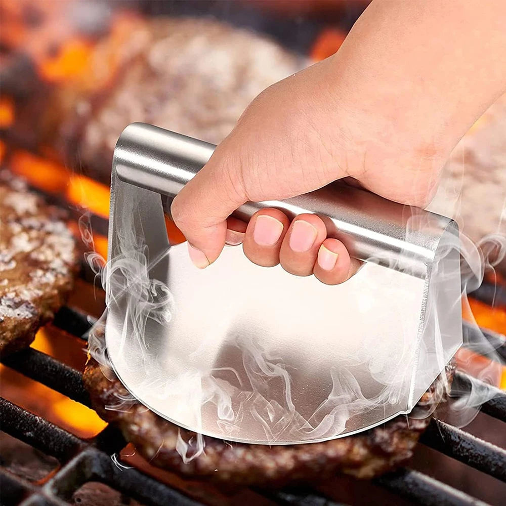 Hamburger Meat Press 430 Stainless Steel Circular Square Burger Meat Press Kitchen Tool Non-Stick Meat Press Plate