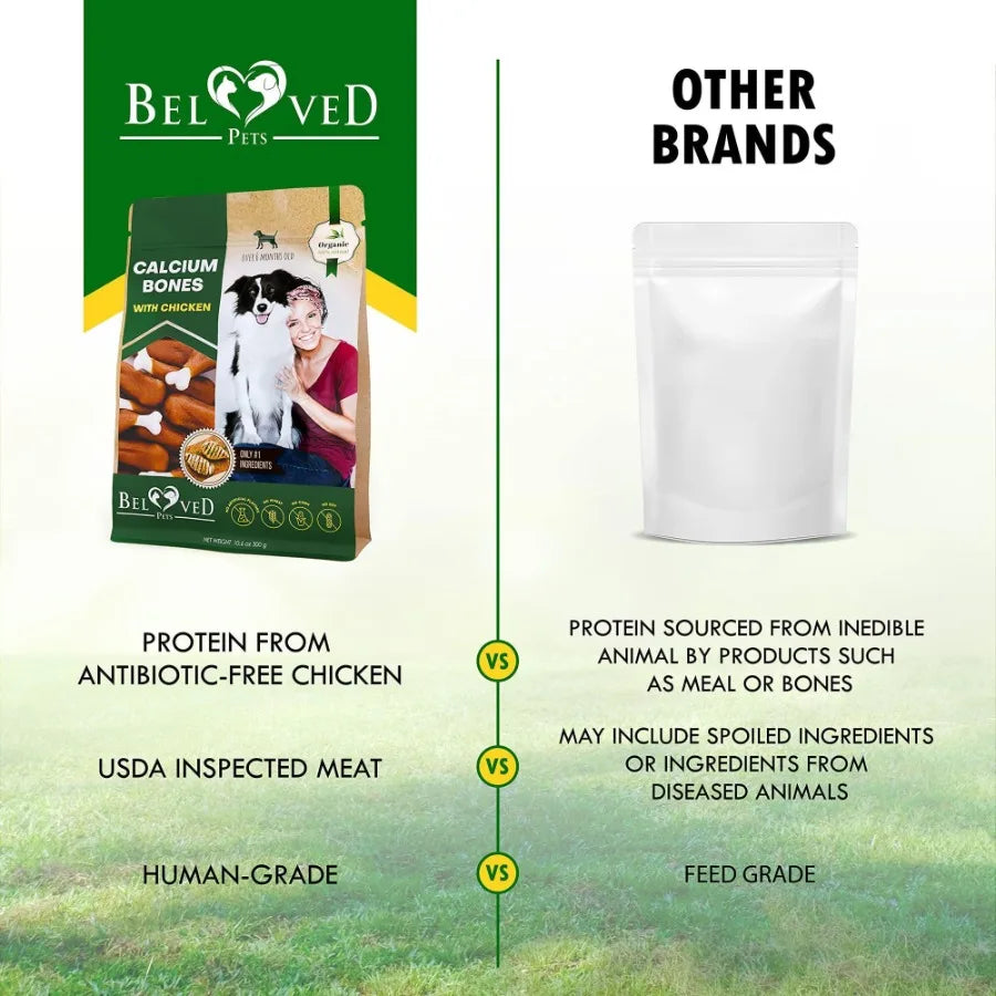 Dog Calcium Bones Wrapped Chicken Rawhide Free Chew Treats Healthy Dried Snacks Grain Free Organic Meat Chews for Training