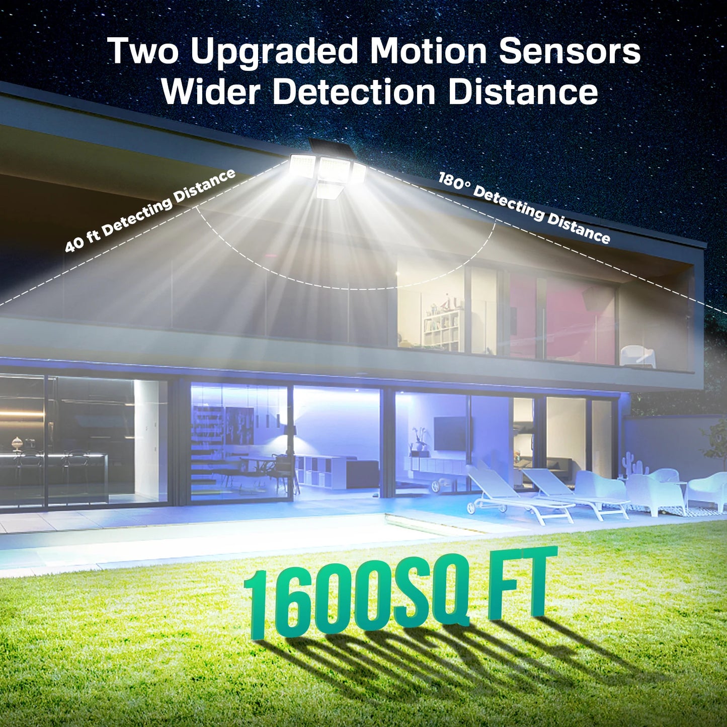 Solar Outdoor Lights - 3000LM 188 LED Motion Sensor Flood Lights
