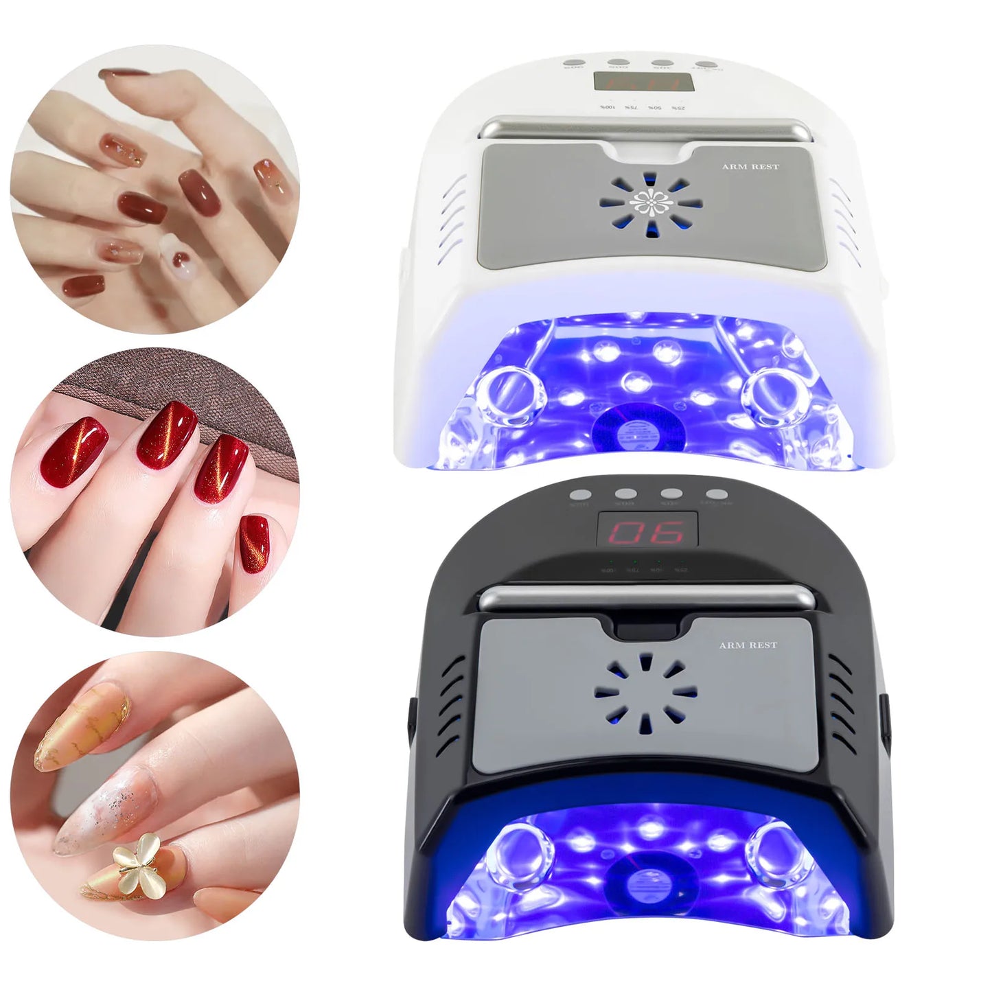 Nail Dryer Professional Rechargeable 72W 24-Bead UV LED Lamp
