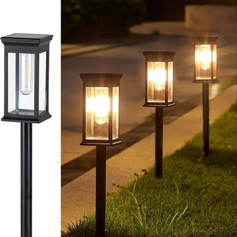 Solar Led Pathway Lights Automatic Waterproof Garden Decor