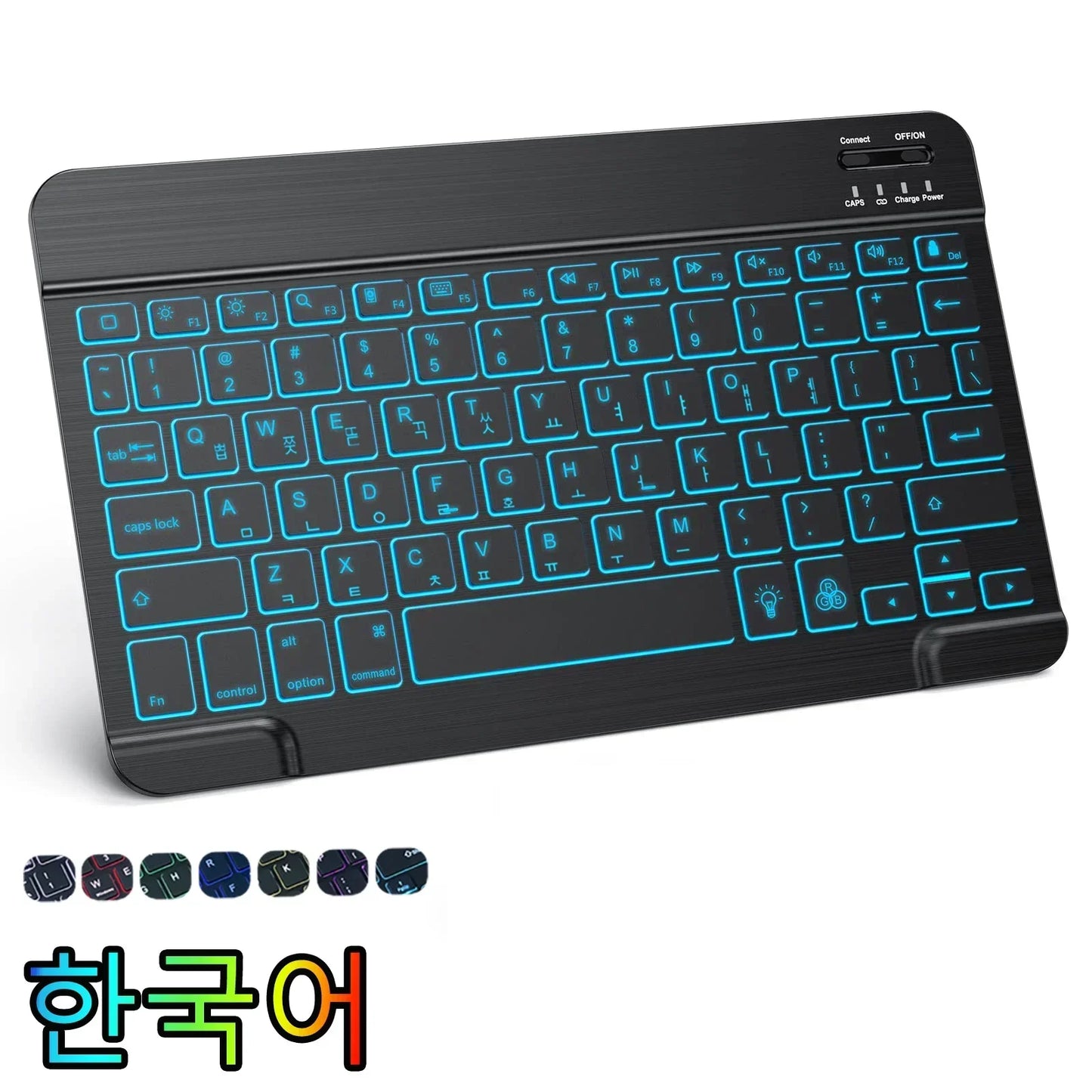 Hebrew/Russian/Spanish/Portuguese/Korean RGB Backlight Bluetooth Keyboard For IOS Android Windows iPad Samsung Tablet Laptop