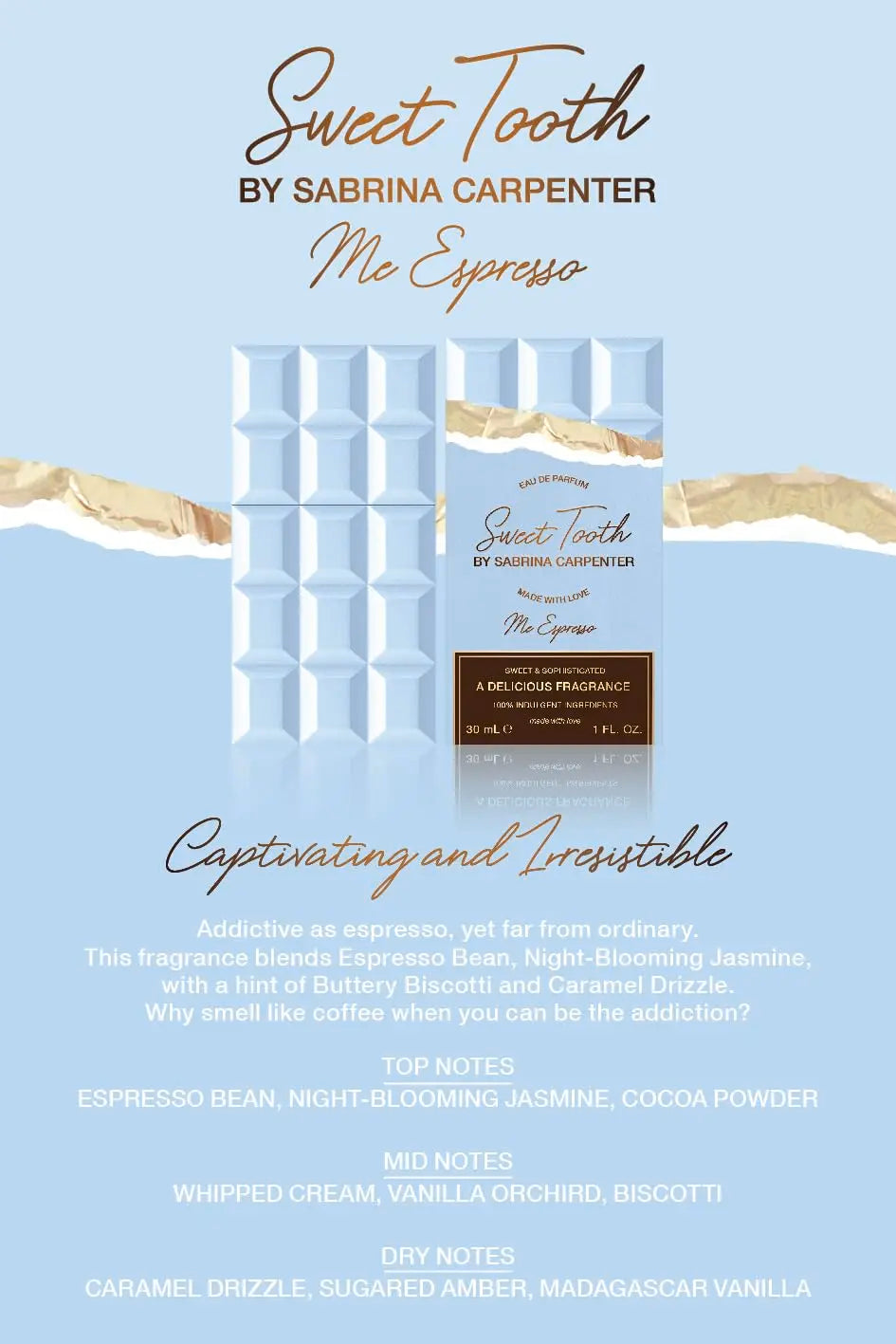 Sweet Tooth Perfume by Sabrina Carpenter | Viral Gourmand EDP | Cherry Baby, Me Espresso, Caramel Dream | Long Lasting Fragrance