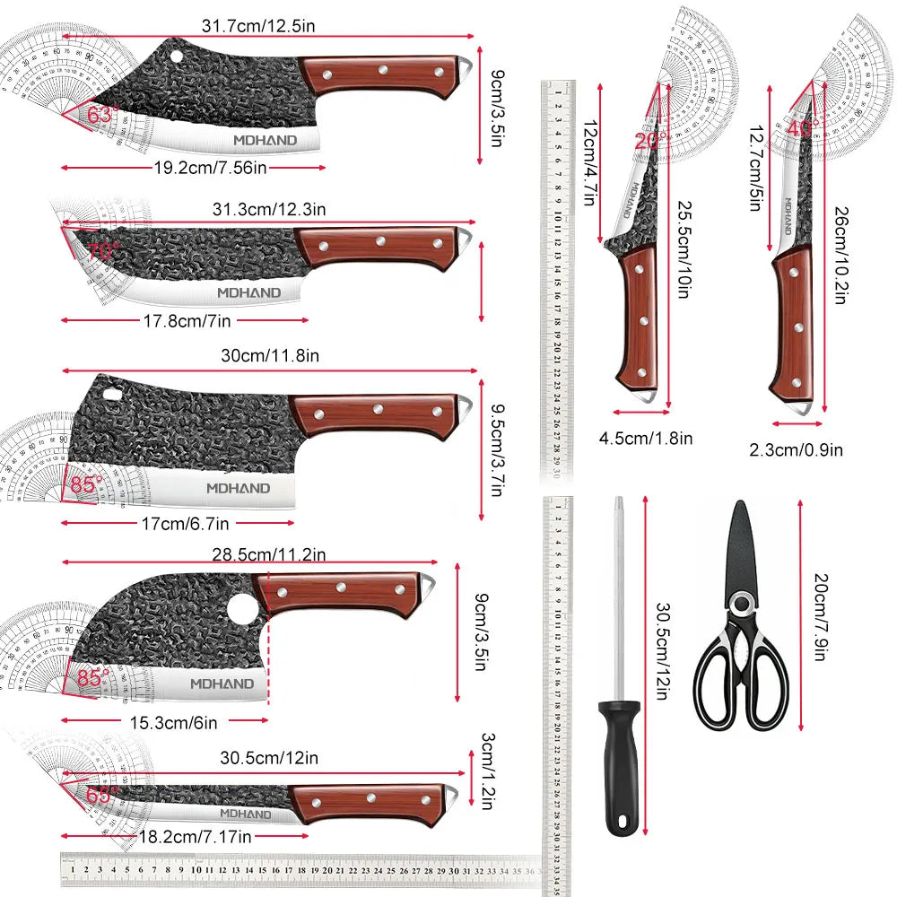 ZENG 14 Piece Kitchen Knife Set With Precision Sharpener