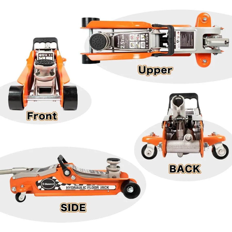 Heavy Duty Floor Jack With Steel Construction For Automotive