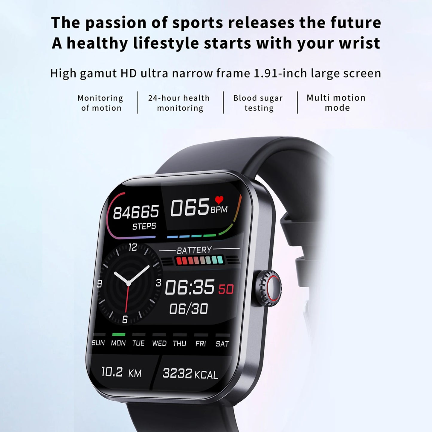 F57L 1.9'' Smartwatch Sports Watch with Touchscreen Fitness Tracker