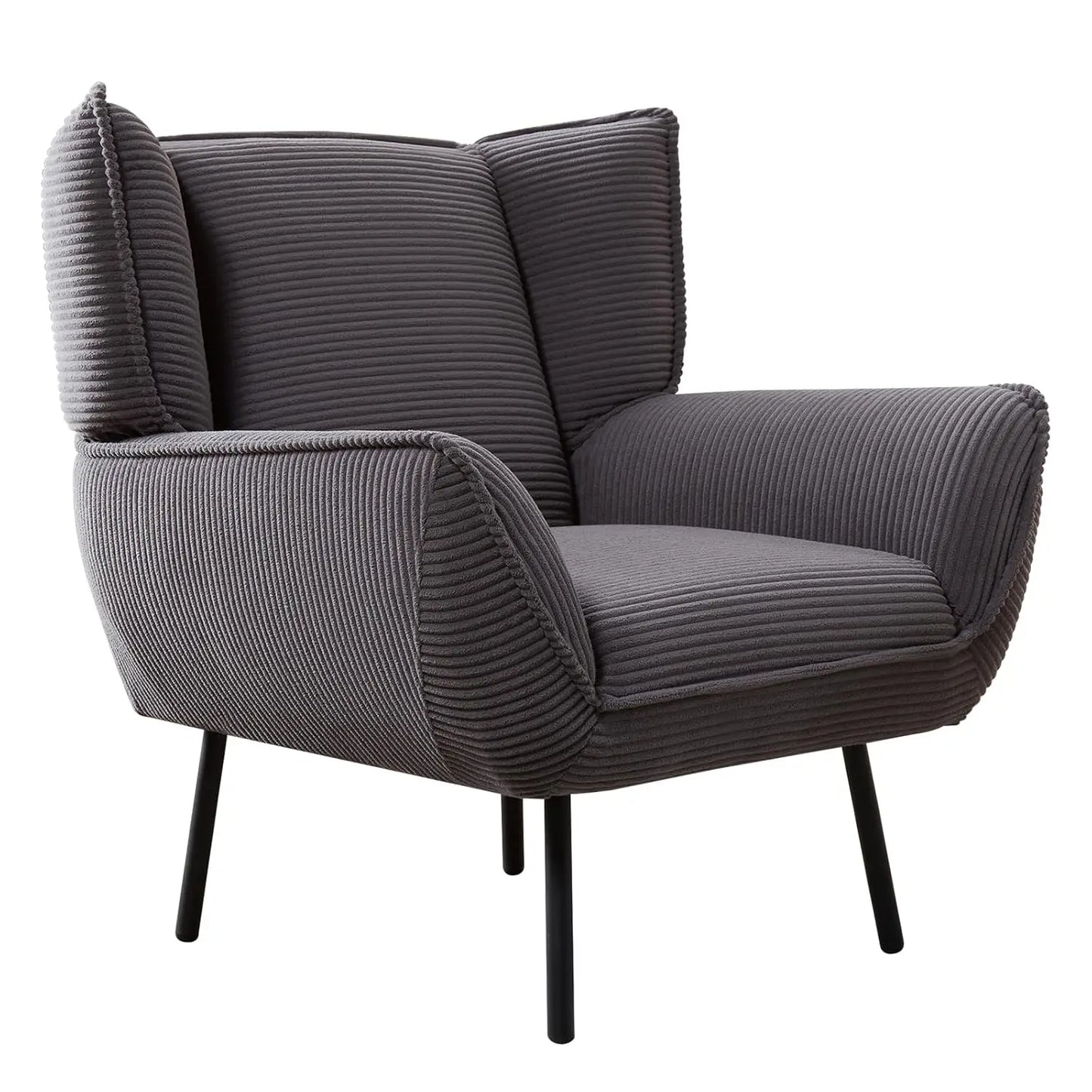 Accent Chair- Upholstered Living Room Chairs with High Wingback, Grey Reading Armchair for Bedroom, Customized