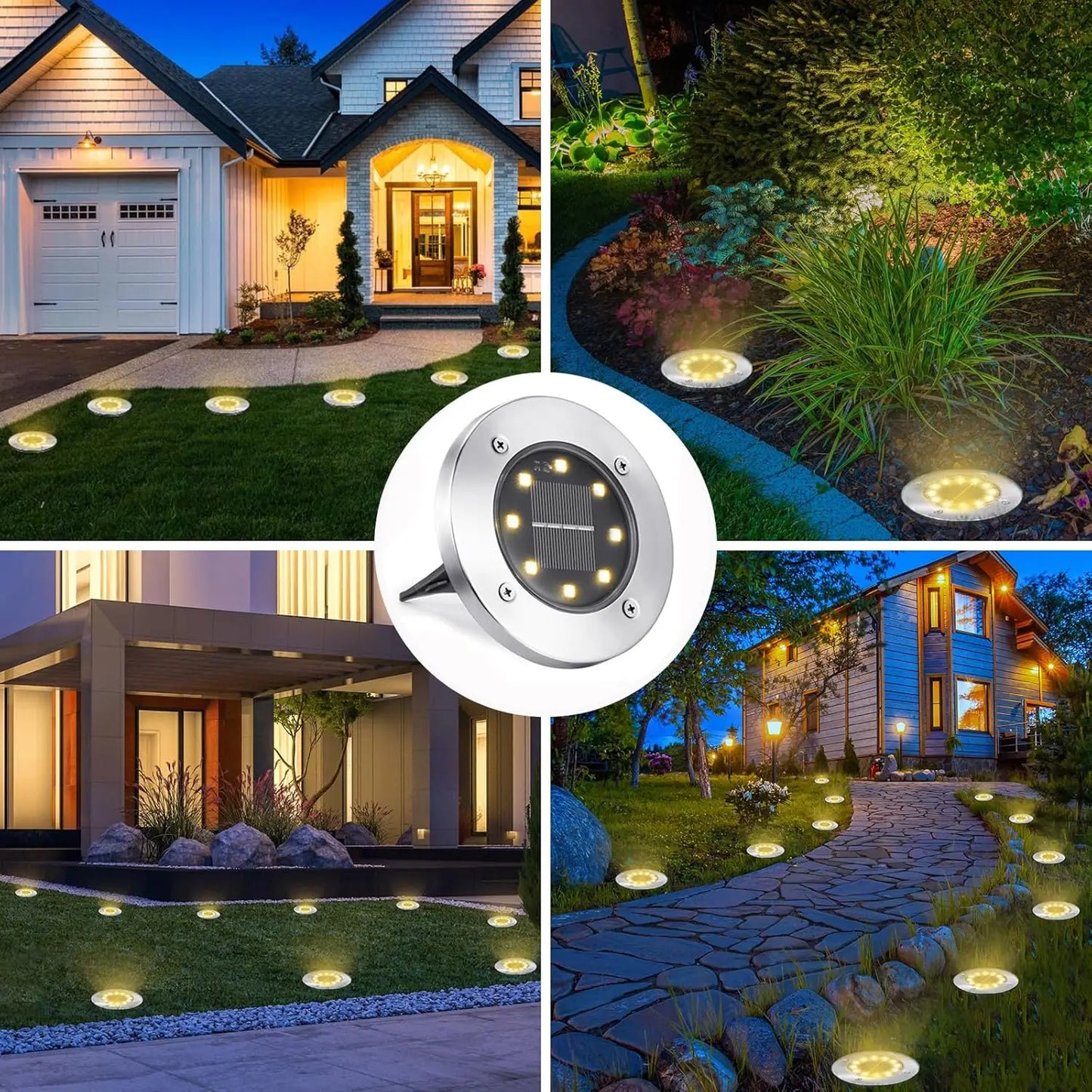 4/8pcs Solar Lights Outdoor, 8 LED Landscape Lighting