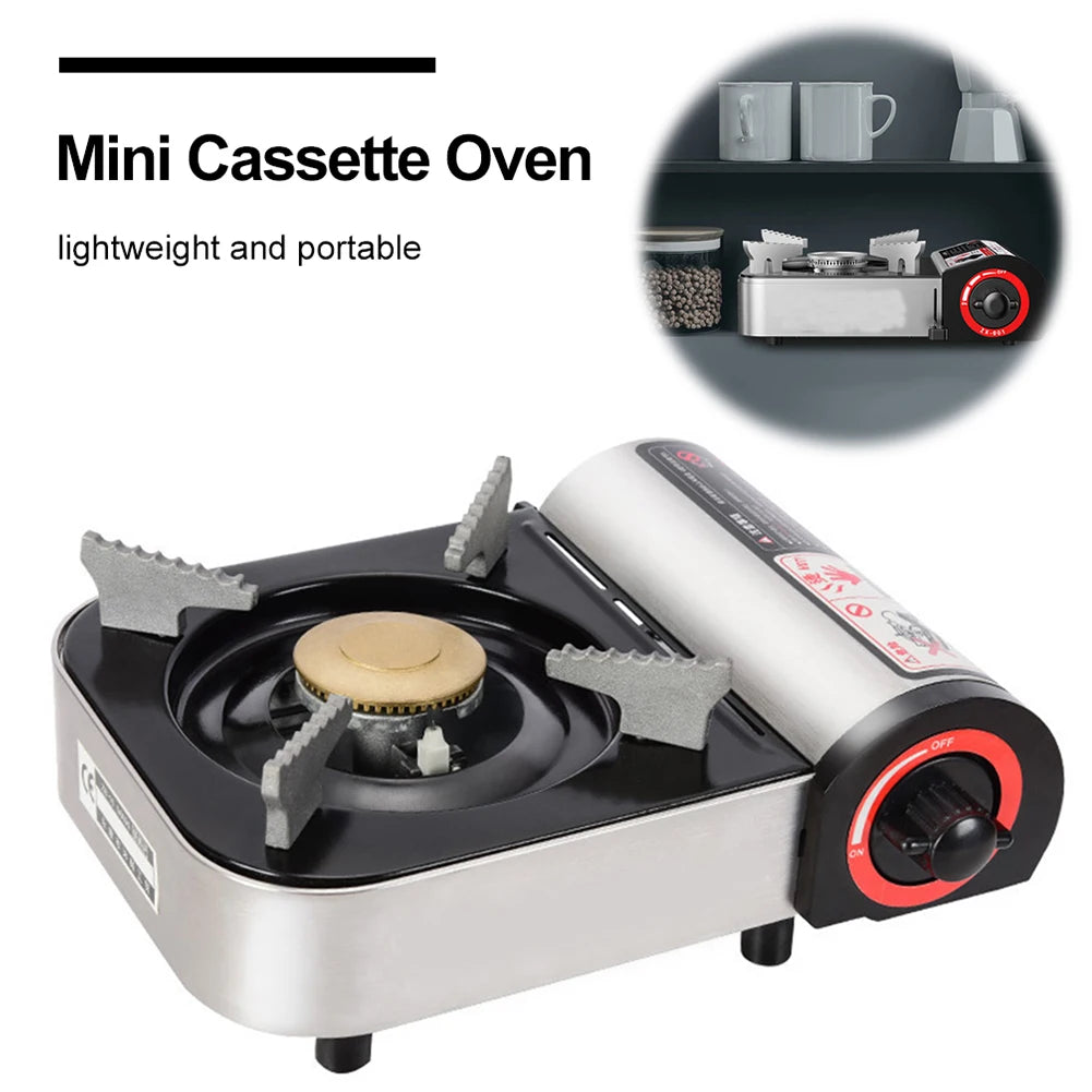 Single-Burner Butane Stove Adjustable Cassette Stove Windproof Cassette Furnace for Indoor & Outdoor Cooking