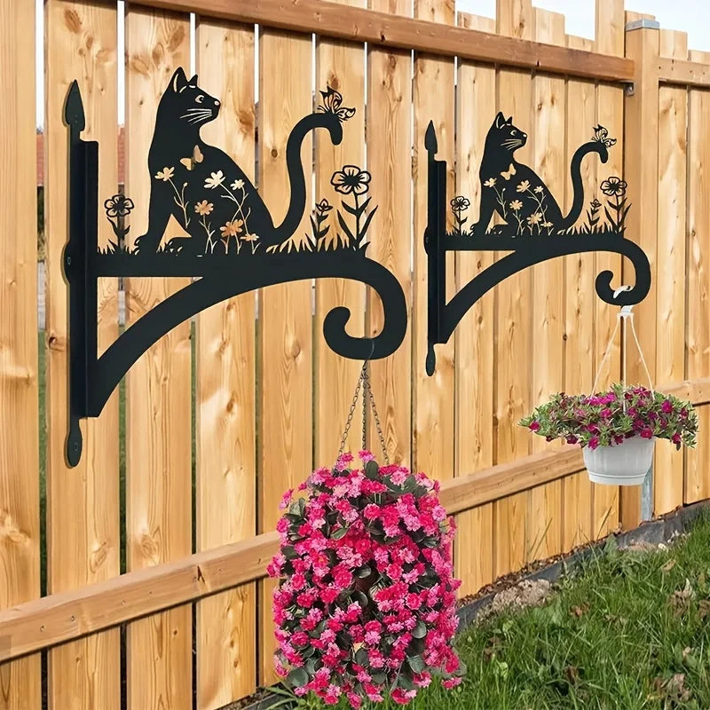 Iron Decorative Bracket With Plant And Outdoor Bird Feeder