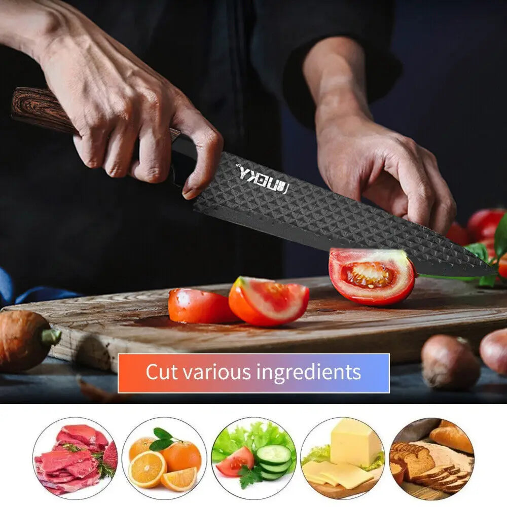 6pcs High Carbon Stainless Steel Knives Handmade Forged Cleaver