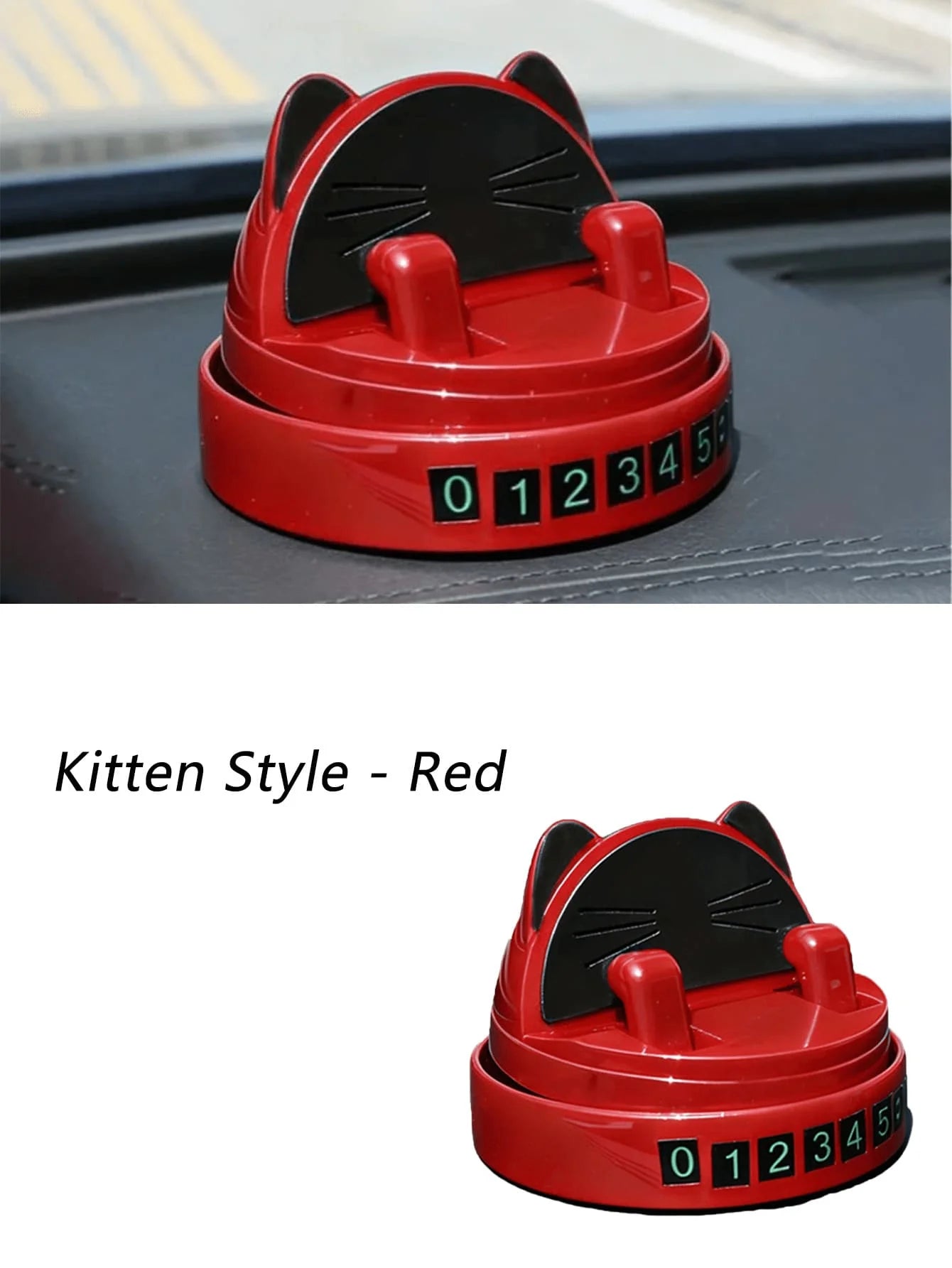 Cat Shape Car Phone Holder With Parking Number 360° Rotatable Dashboard Mount Universal Non-Slip Stand For All Phones