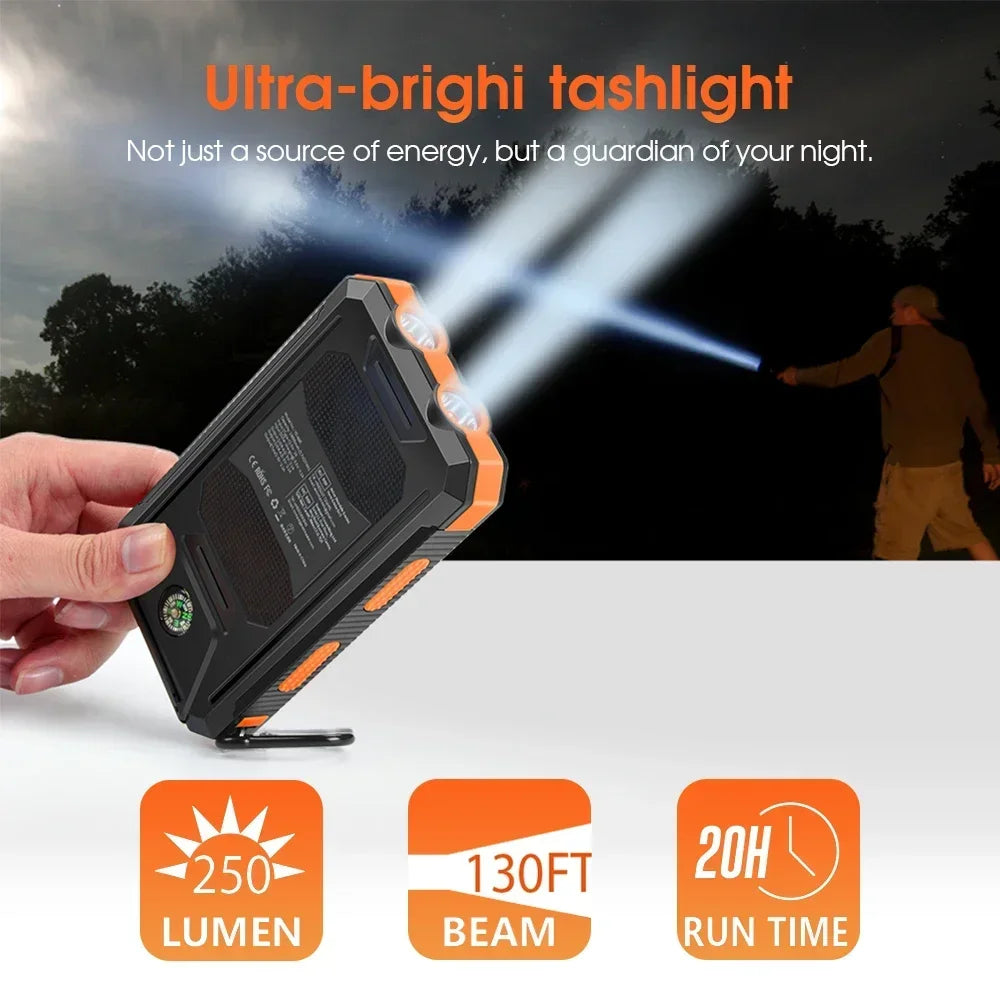 Premium Solar Power Bank Solar Charger Dual USB Ports