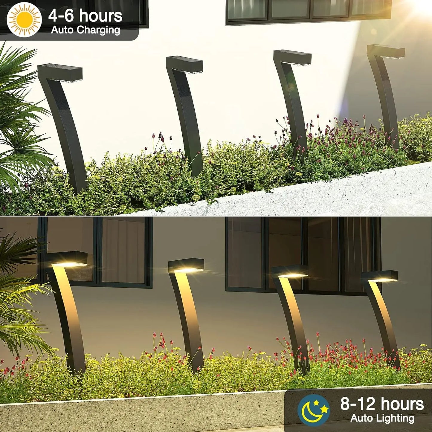 6/12 Pack Bright Solar Outdoor Lights Pathway for Yard