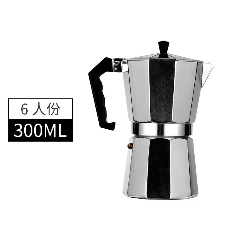 Retro Italian Moka Pot Coffee Maker Stainless Steel Portable