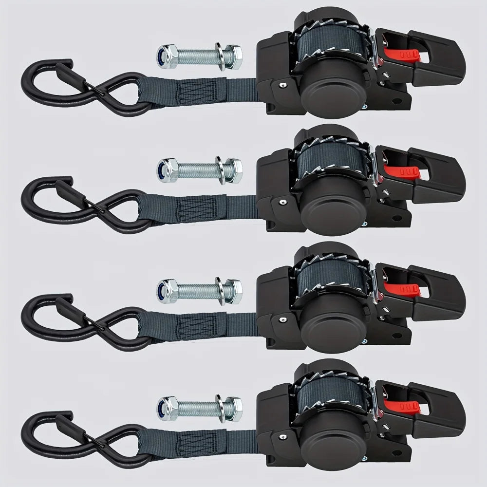 1pc Automatic Retractable Cargo Strap Multi-Item Secure Locking Ratchet Tie Brand New Car Ratchet Tensioner Belt Car Accessories