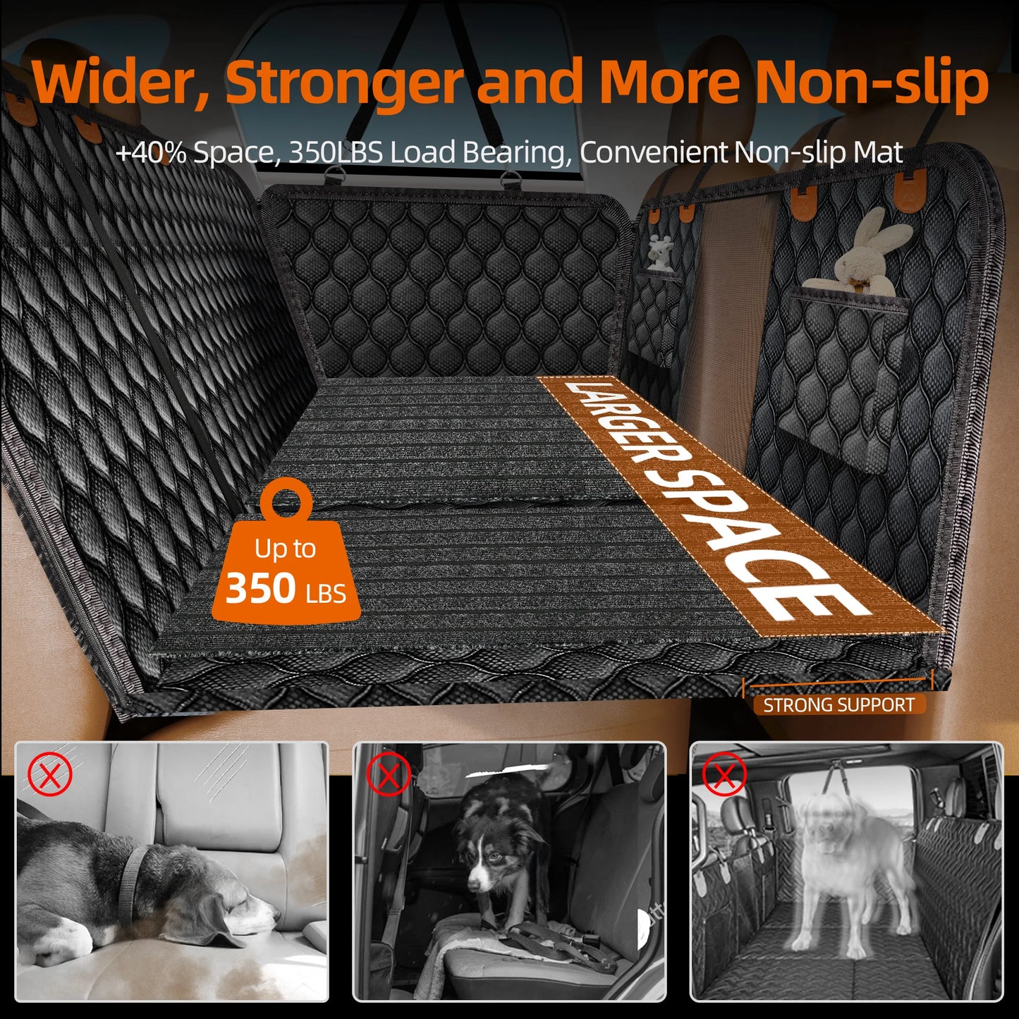 Back Seat Dog Cover With Non Slip Mat Waterproofing