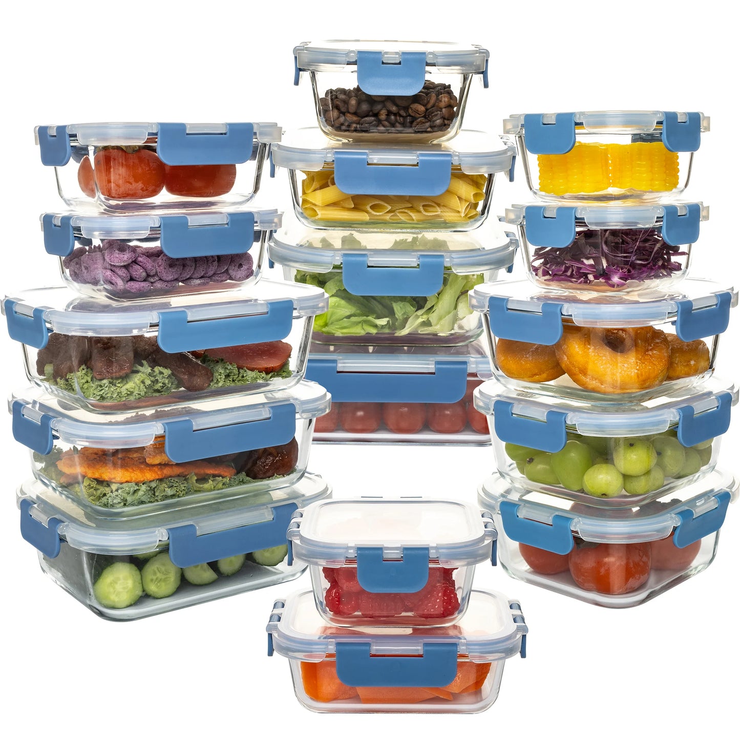 Leakproof Airtight Glass Storage Containers Set Stackable