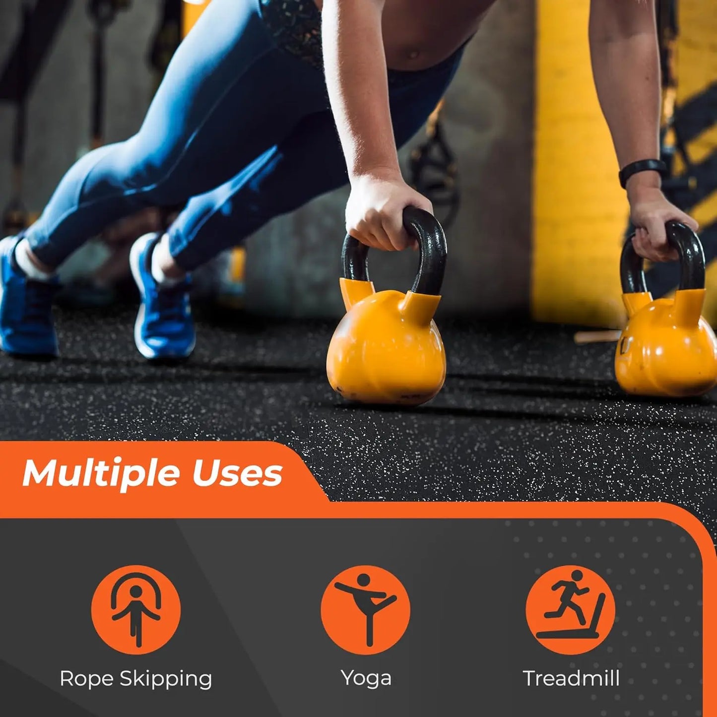 24-Piece 0.4'' Thick Interlocking Gym Floor Mats, High-Density EVA Foam with Rubber Top, Covers 96 Sq Ft for Home Workout
