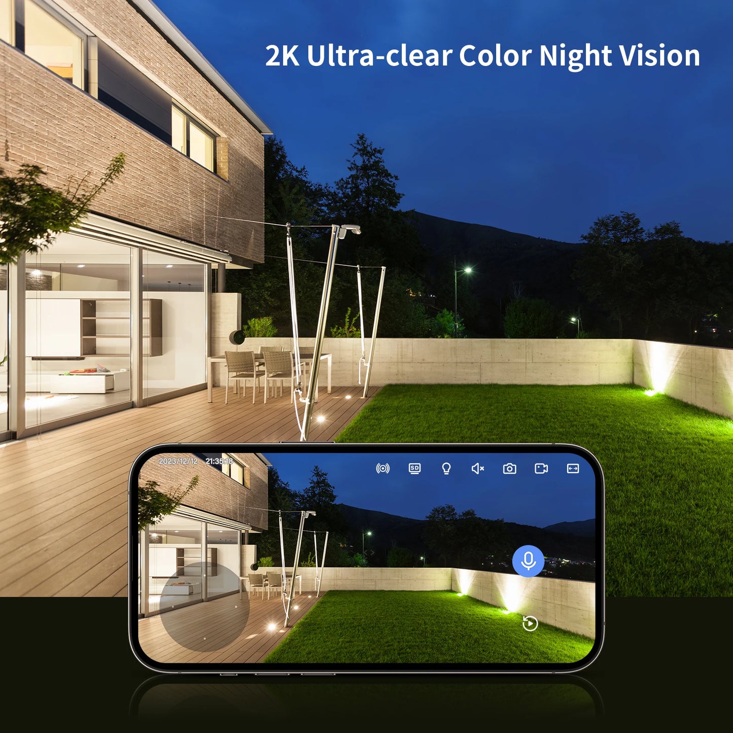 Jennov Outdoor Indoor Security Camera 5Ghz 2.4Ghz 2K HD Wireless WiFi Pet Dog Cat Baby Monitor Camera for Home Security IP66