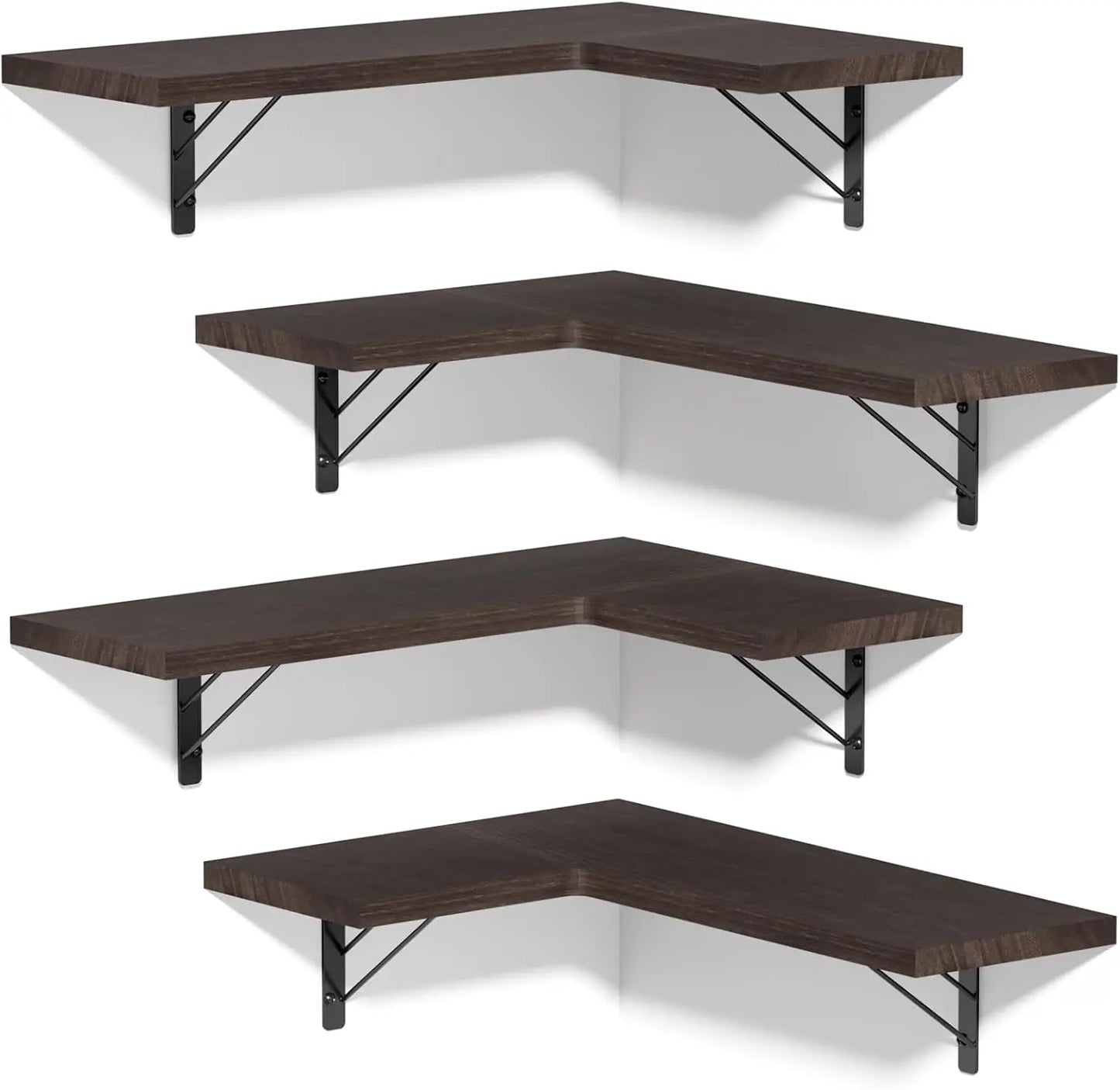 Corner Shelf Wall Mounted Floating Wall Shelves for Storage Rustic Wood Hanging Shelves for Display Bathroom
