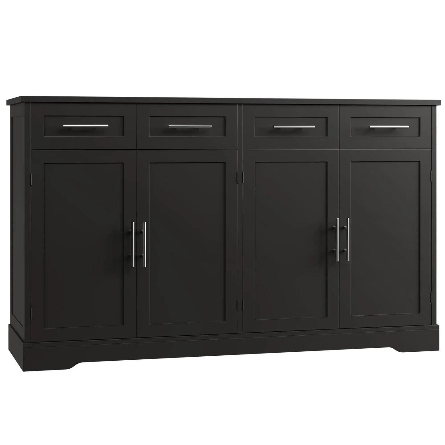 HOSTACK 60" Large Buffet Sideboard with Storage, 36" Tall Kitchen Buffet Storage Cabinet with 4 Drawers, Modern Coffee Bar