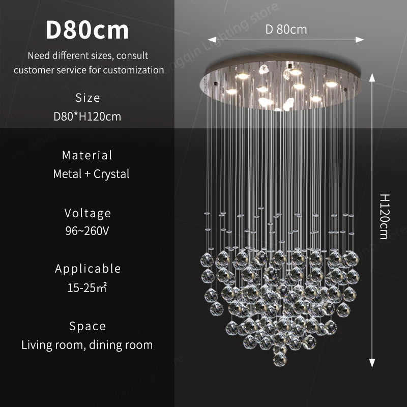 Modern Crystal Pendant Lights For Living Room And Kitchen