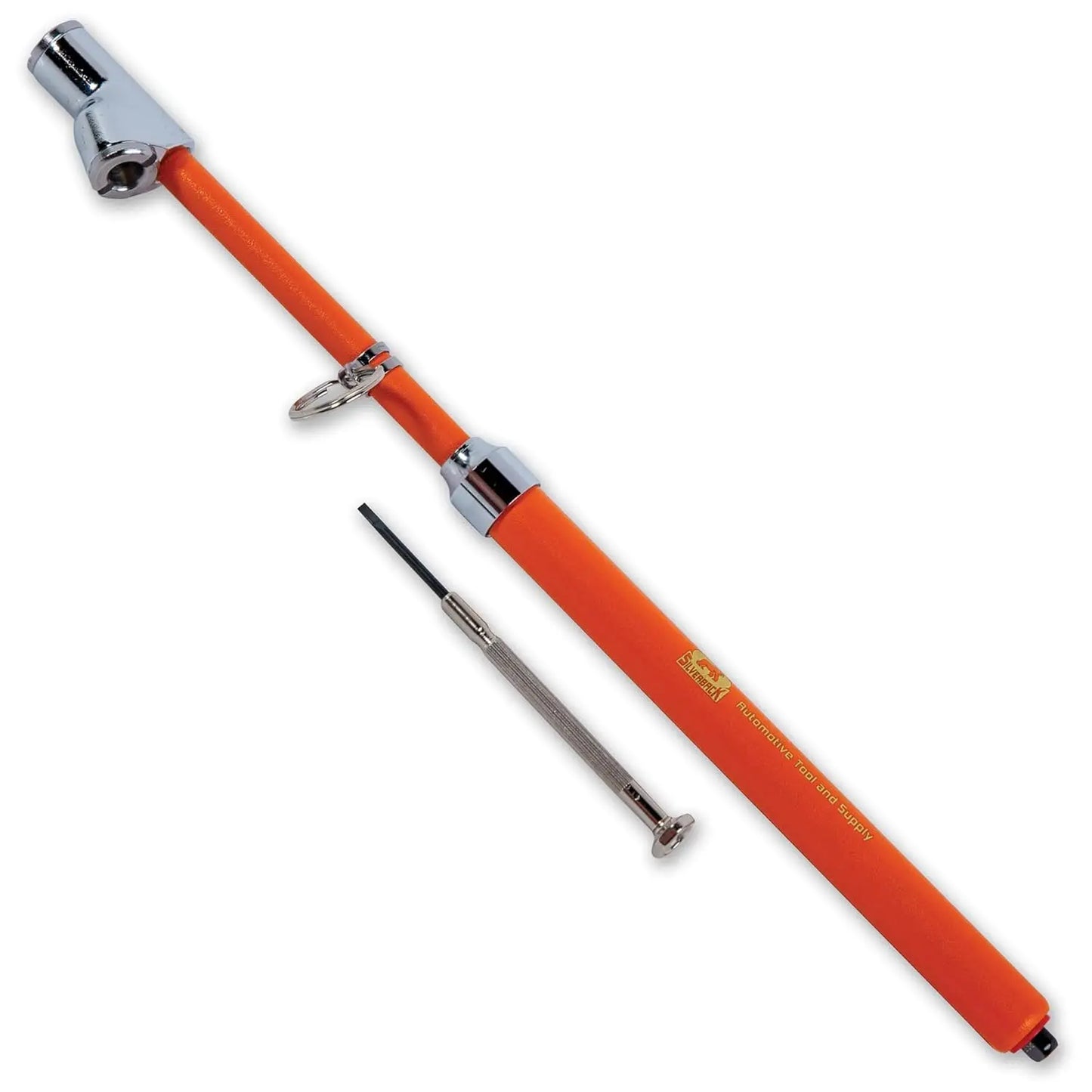 Silverback Hi-Visibility Orange Dual Foot Truck Tire Pressure Gauge, 10-150 PSI, Recalibratable, Heavy Duty Metal Bar