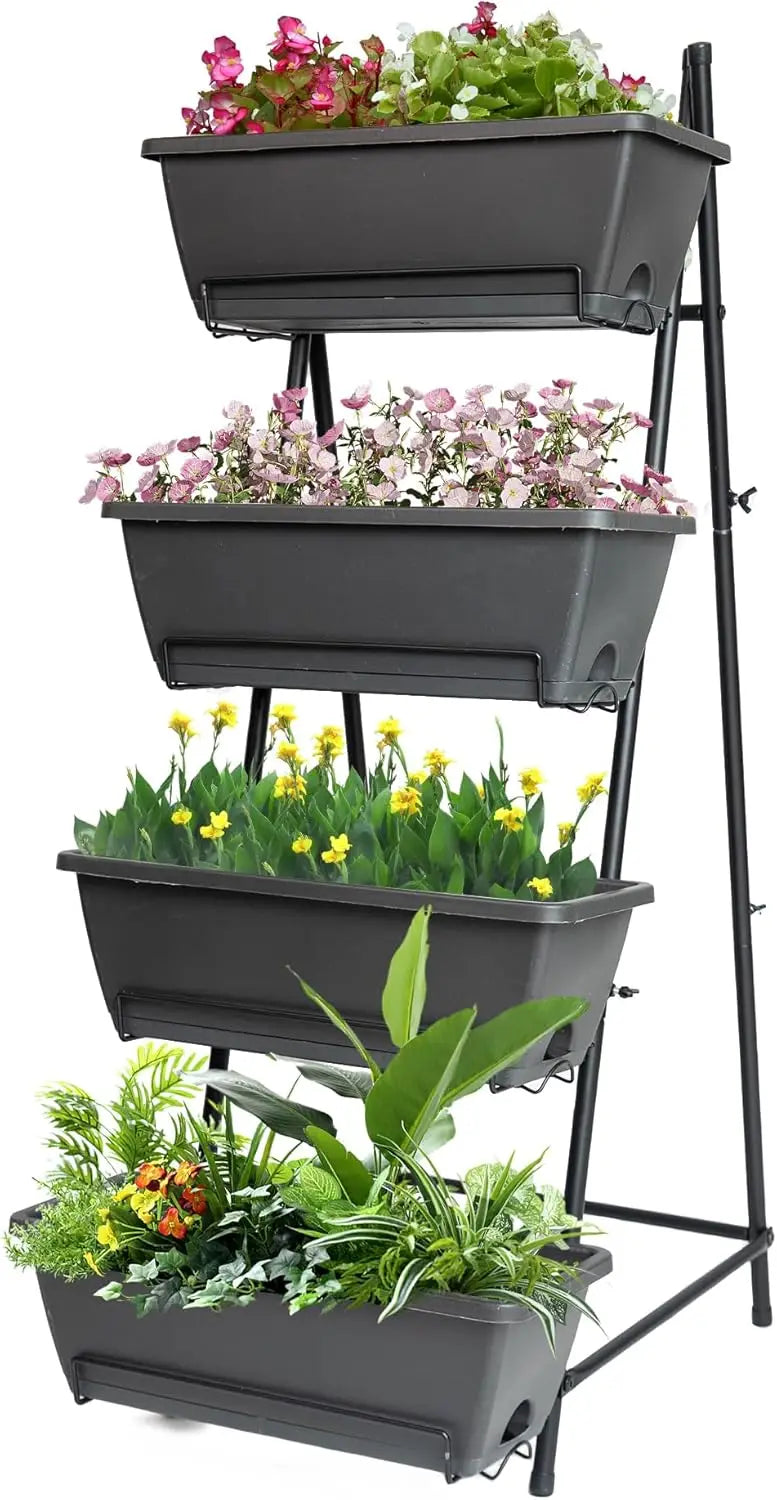 4 Tier Raised Garden Bed Tall 45 Inch Vertical Elevated Planter