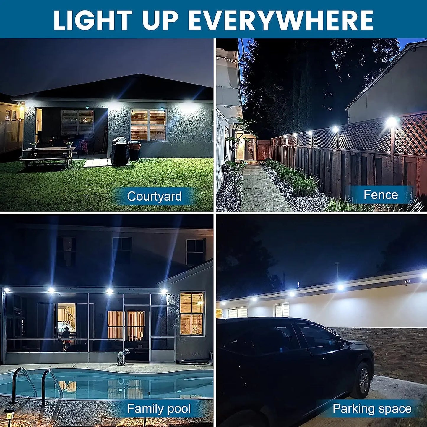 Solar Outdoor Lights - 4 Pack Motion Sensor Safety Lights