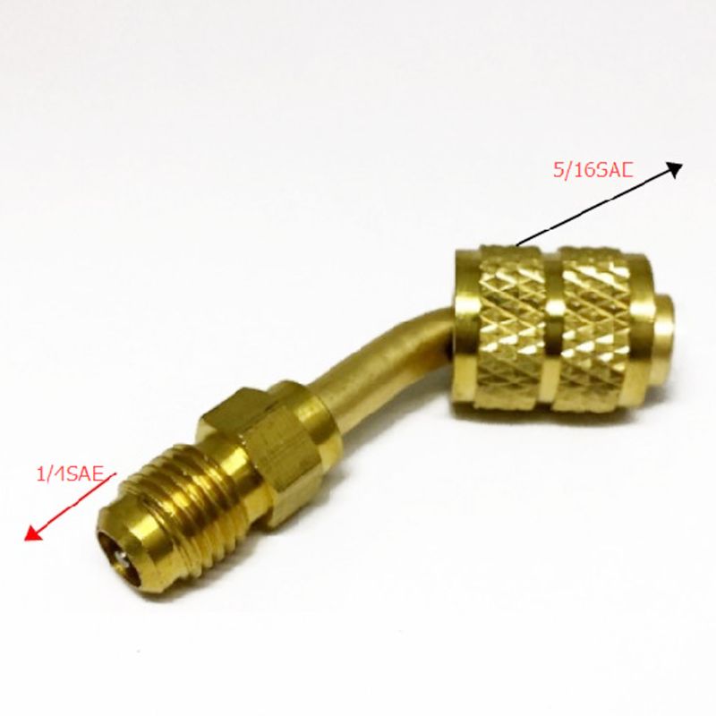 1/4 turn 5/16 conversion head adapter all copper r410 reducer with valve core air conditioning refilling connector