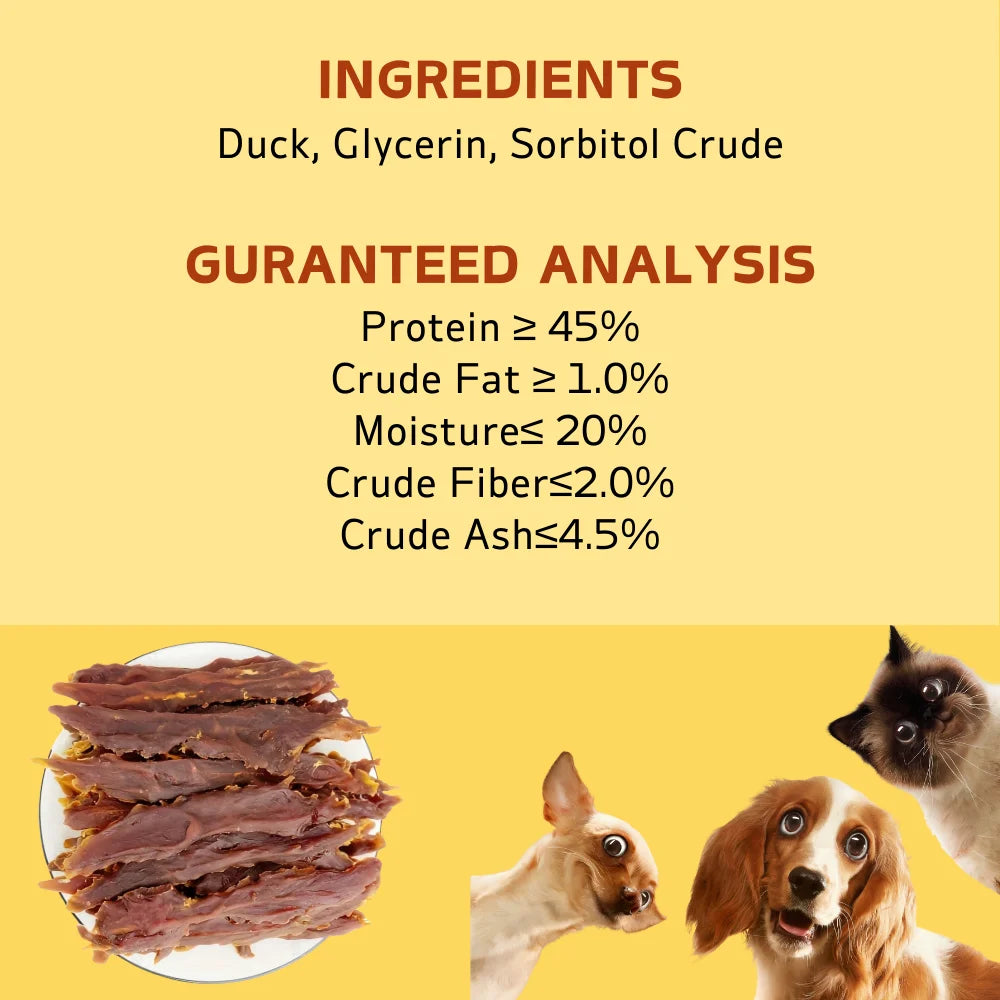 200g and 400g Duck Jerky Dog Treats Made with Real Pure Duck for Small Medium and Large Dogs Healthy