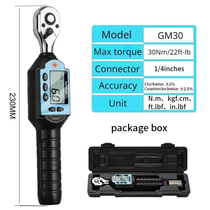 1/4" 3/8" 1/2" MINI Digital Torque Wrench Torque Spanner Hand Tools Bicycle Car Repair Tool Portable Wrench Bidirectional