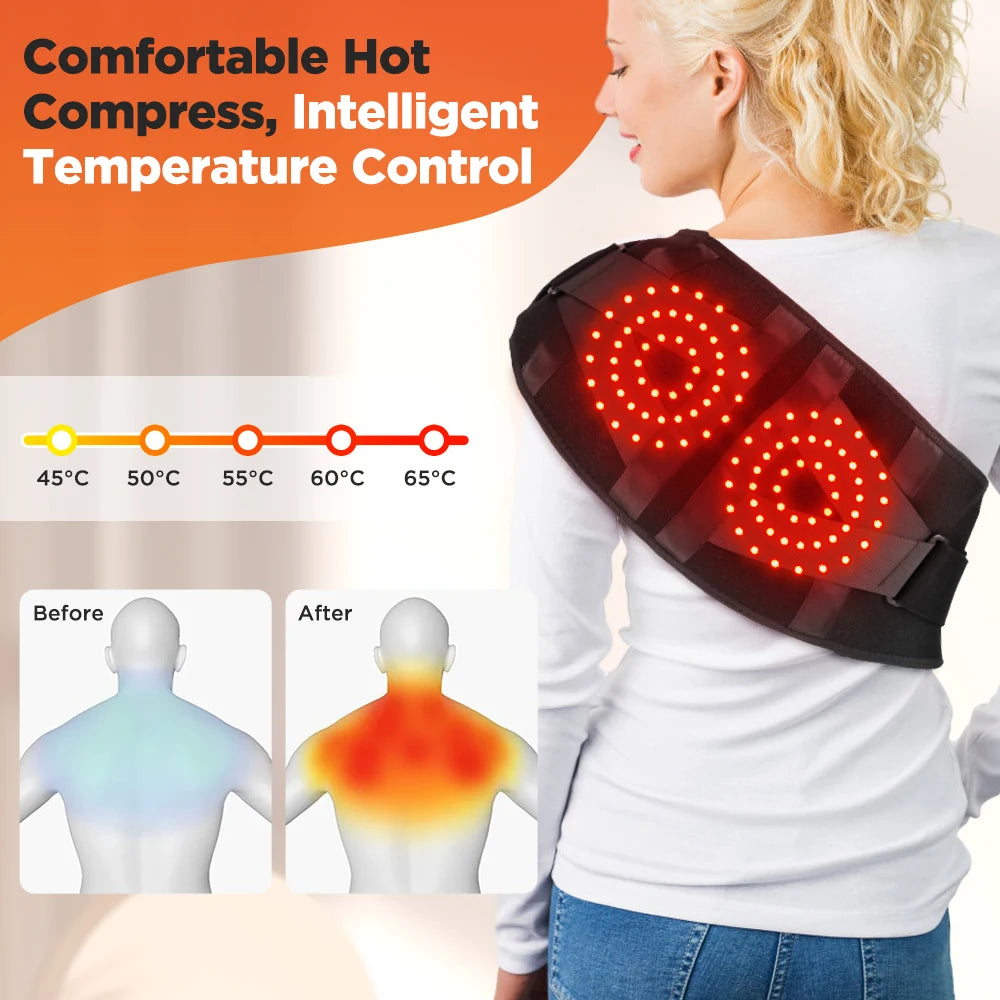 Heating Vibration Massager Belt with Red Light Hot Compress