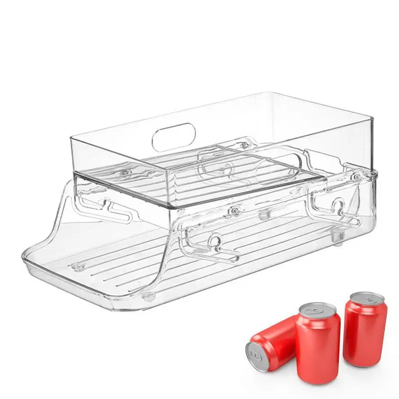 Refrigerator Soda Can Organizer 2-Tier Clear Canned Food Holder