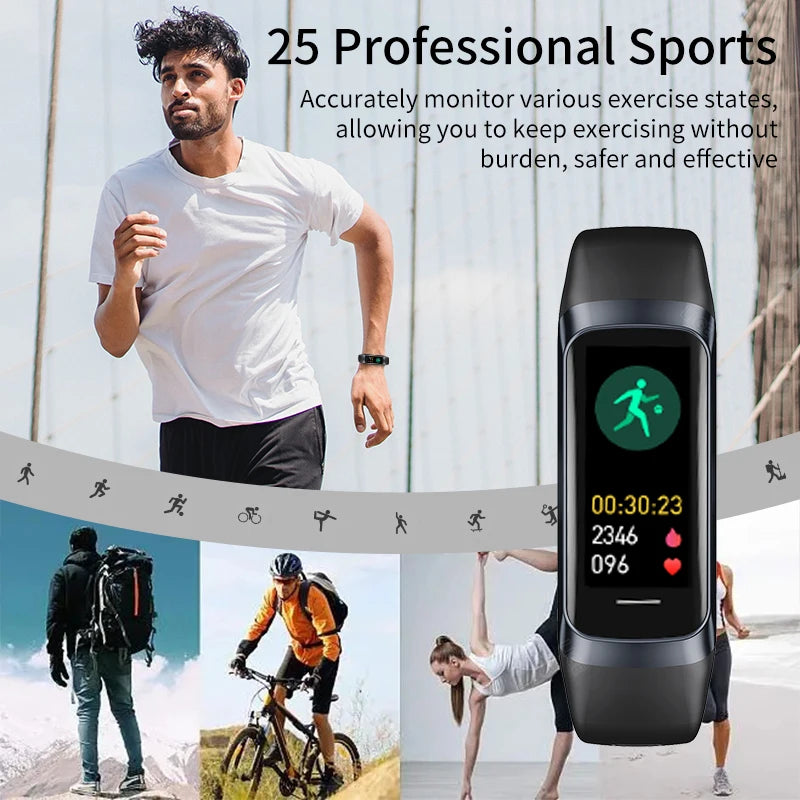 LIGE Amoled Smart Watch Band Women Heart Rate Blood Waterproof Fitness Tracker