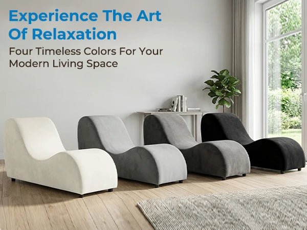 Velvet S-Shaped Yoga Chair for Adults, Modern Curved Chaise Lounge Chair for Exercise Stretching, Indoor Relaxation Yoga Chaise Lounge for Living Room