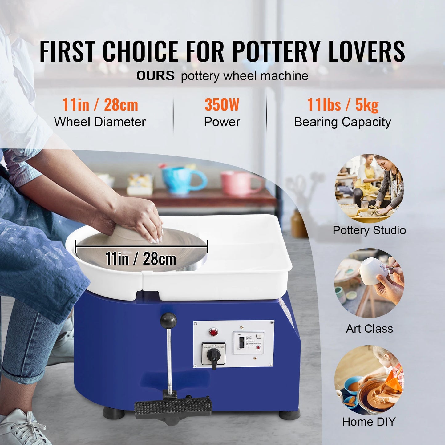 SucceBuy Pottery Wheel Adjustable RPM With Foot Pedal