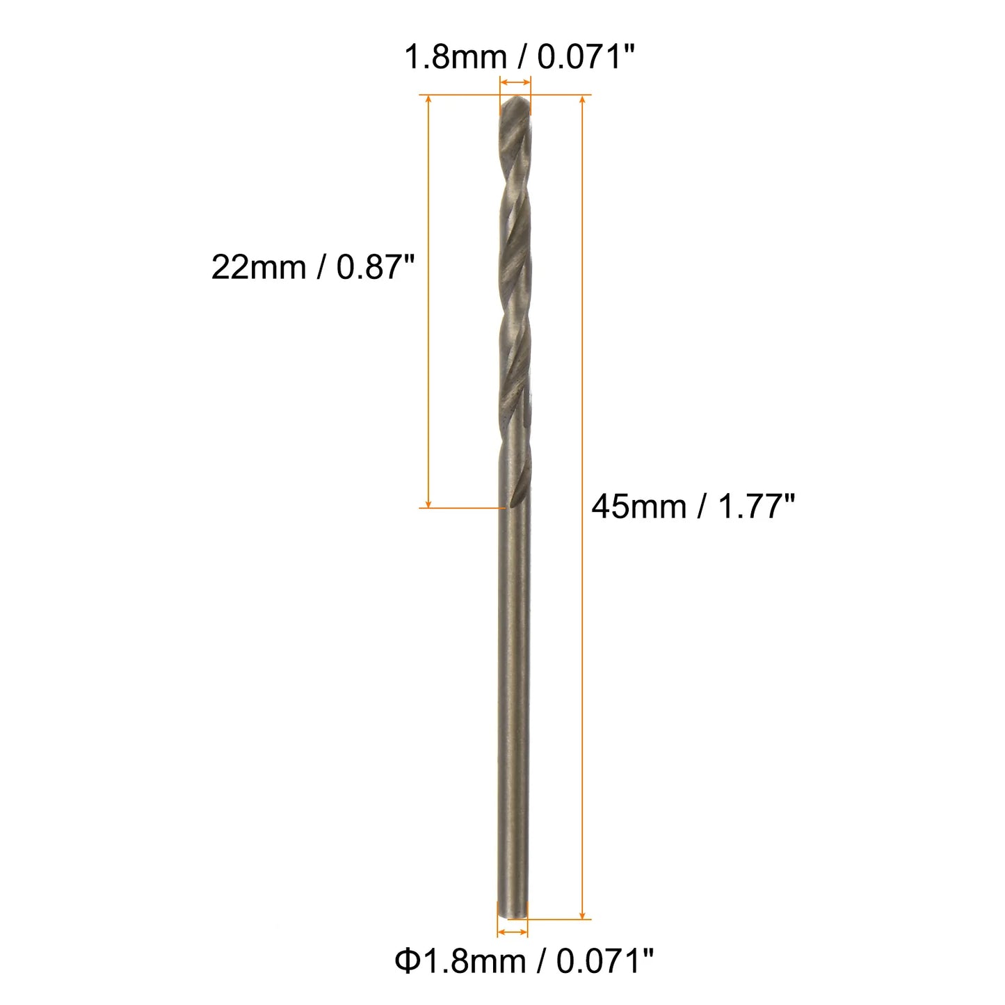 10pcs Cobalt Jobber Drill Bits 1.8mm/2.1mm for Hard Metal Wood Plastic