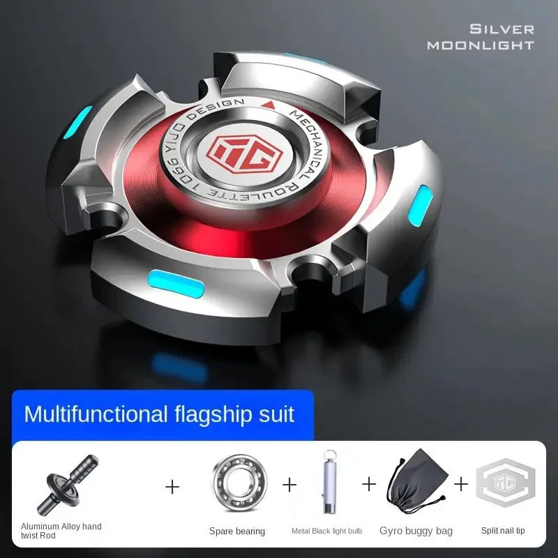 Fidget Spinners for Adults and Kids, Stress Anxiety ADHD Relief Fidget Toy, Metal EDC Hand Spinner Toys with Luminous Light
