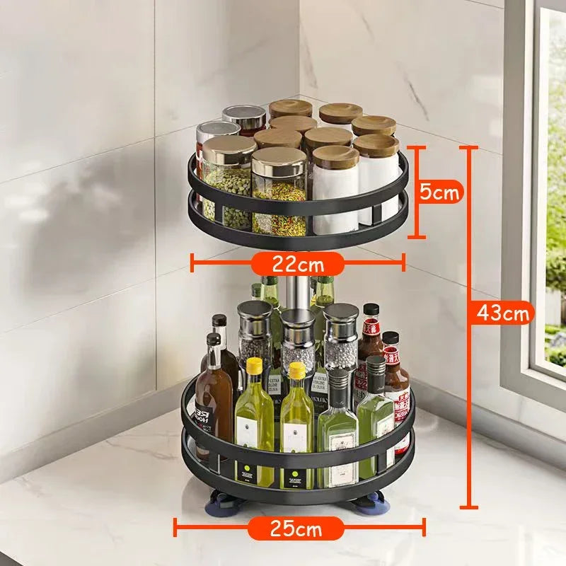 Rotating Spice Rack Organizer for Seasonings and Jars