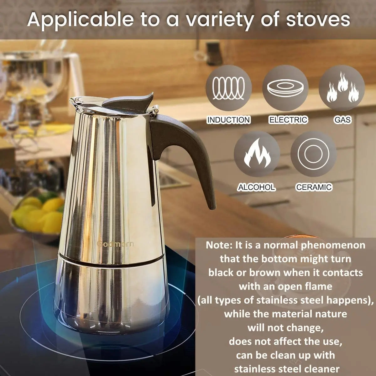 6 Cups Moka Pot Caffe Machine Espresso Coffee Maker