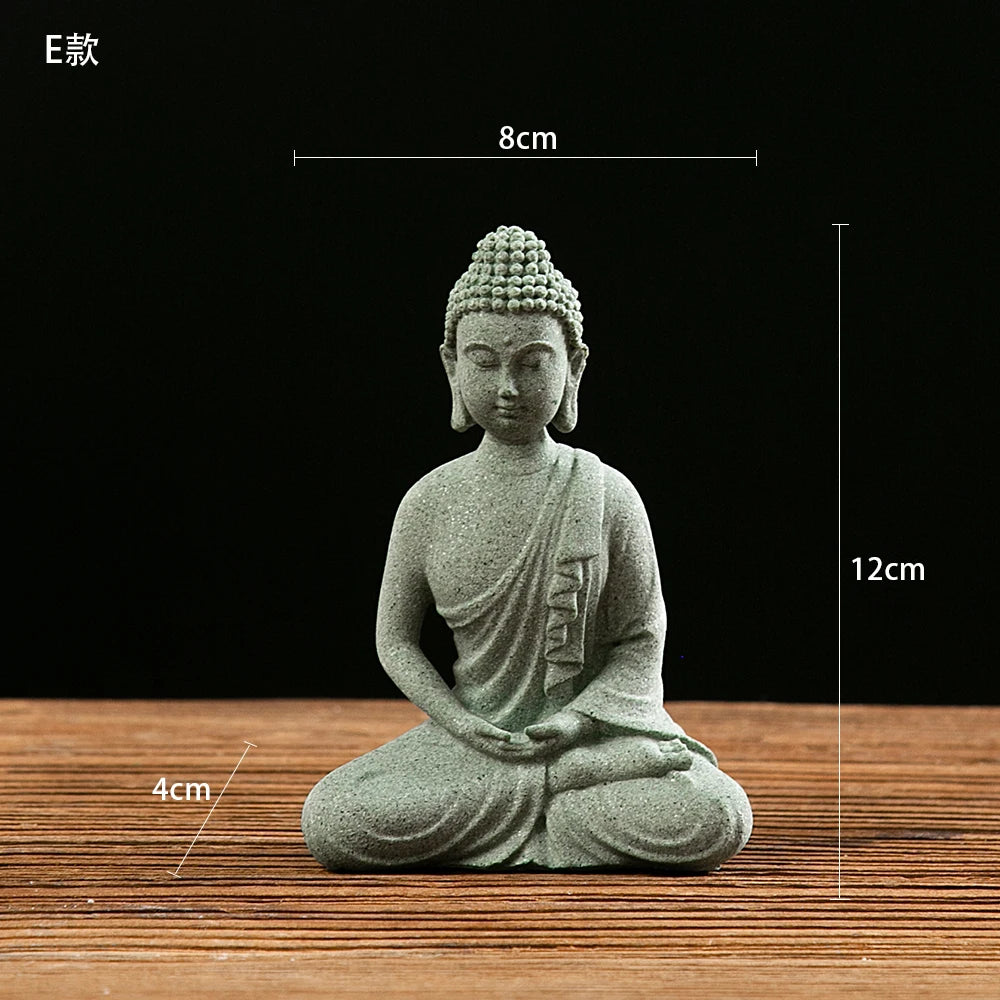Buddha Statue Fish Tank Decoration Mini Buddhism Figurine Desk Topper Tablescape Decor Home Zen Statue Living Room Decoration