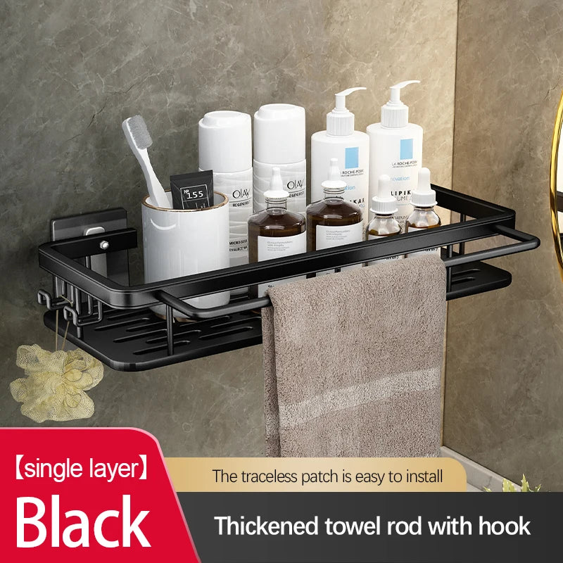 Stainless Steel Bathroom Storage Rack With Suction Cup
