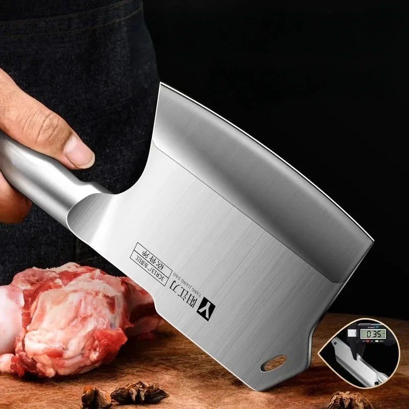 All steel bone cutting specialized knife for household use, thickened bone cutting tool for kitchen butcher,commercial axe knife
