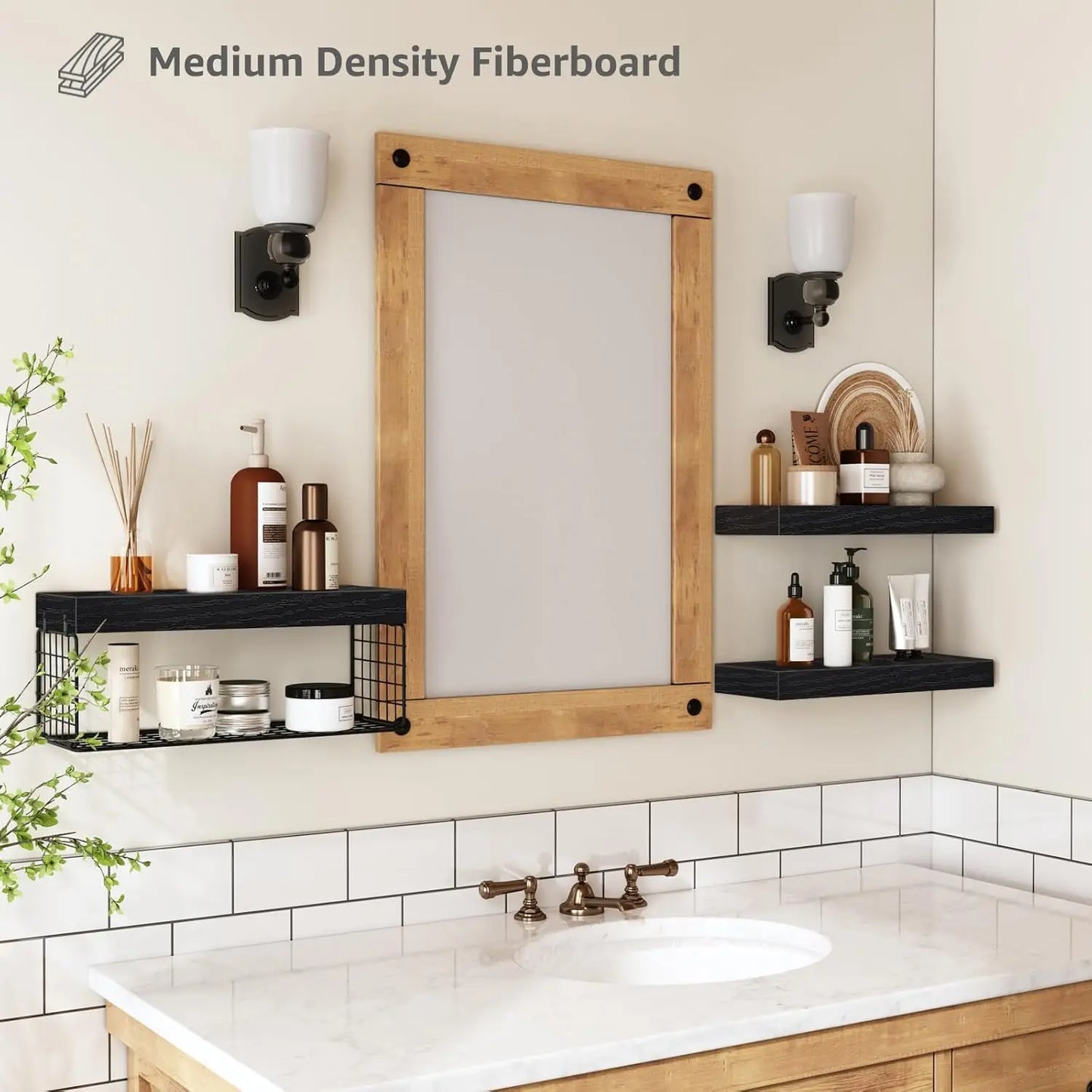 Black Bathroom Shelves Over Toilet Wall Mounted Floating Shelves Set of 3