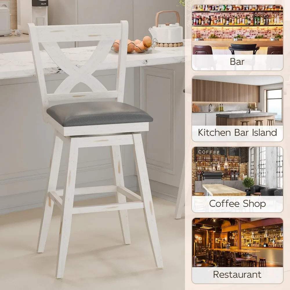 Repick XBack Bar Stools Package Of 4 Sturdier Swivel